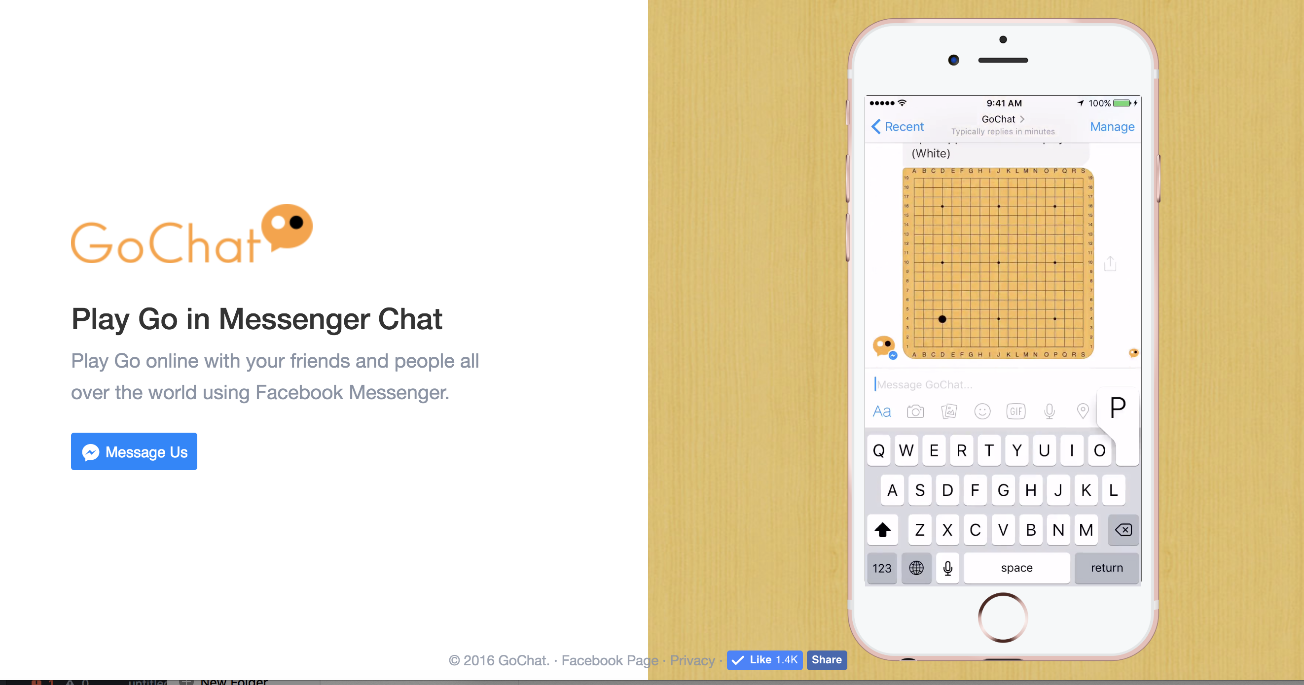 Opensource GoChat - play Go in FB Messenger